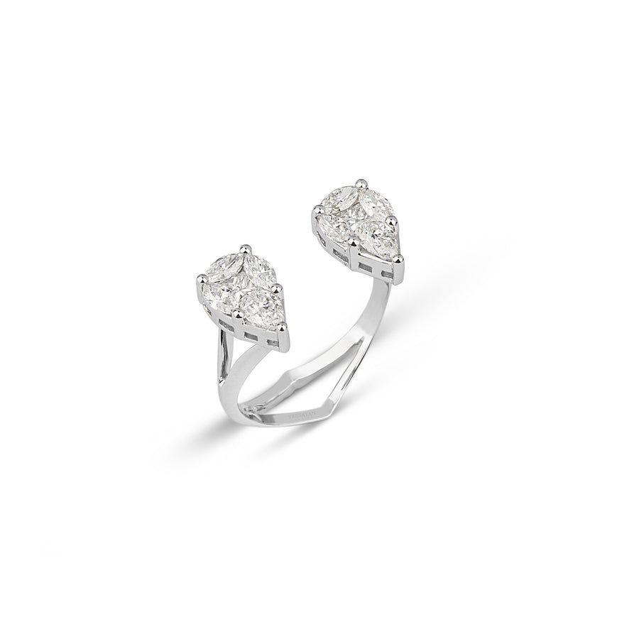 Double Pear Illusion Diamond Ring