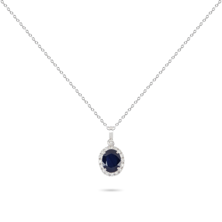 Sapphire & Diamond Frame Necklace