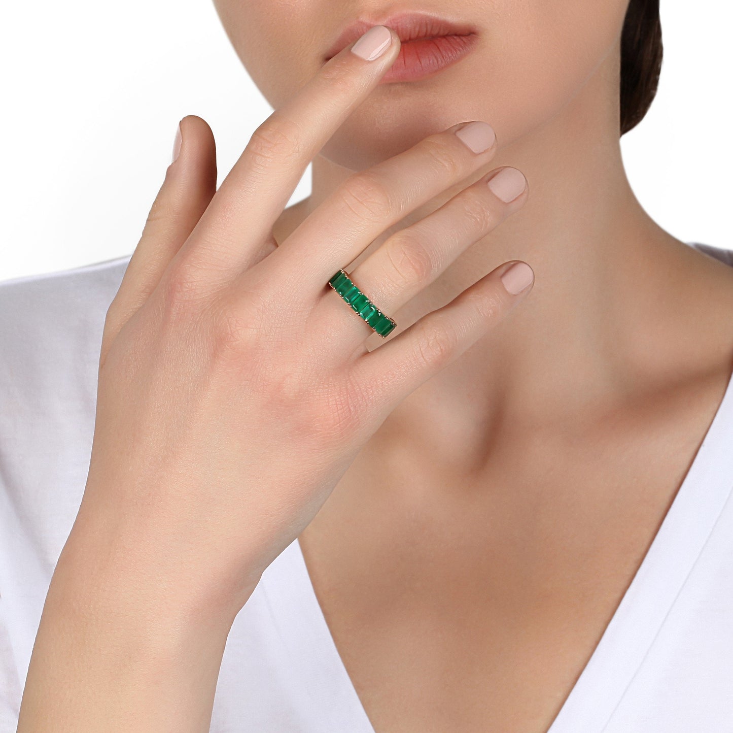 Emerald Eternity Band | jewellery store | diamond rings