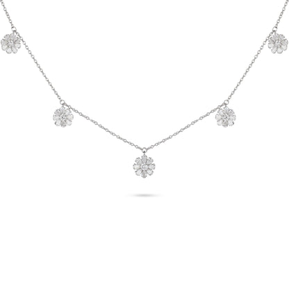 Floral Diamond Charm Necklace | Diamond Necklace | Best Necklace Design