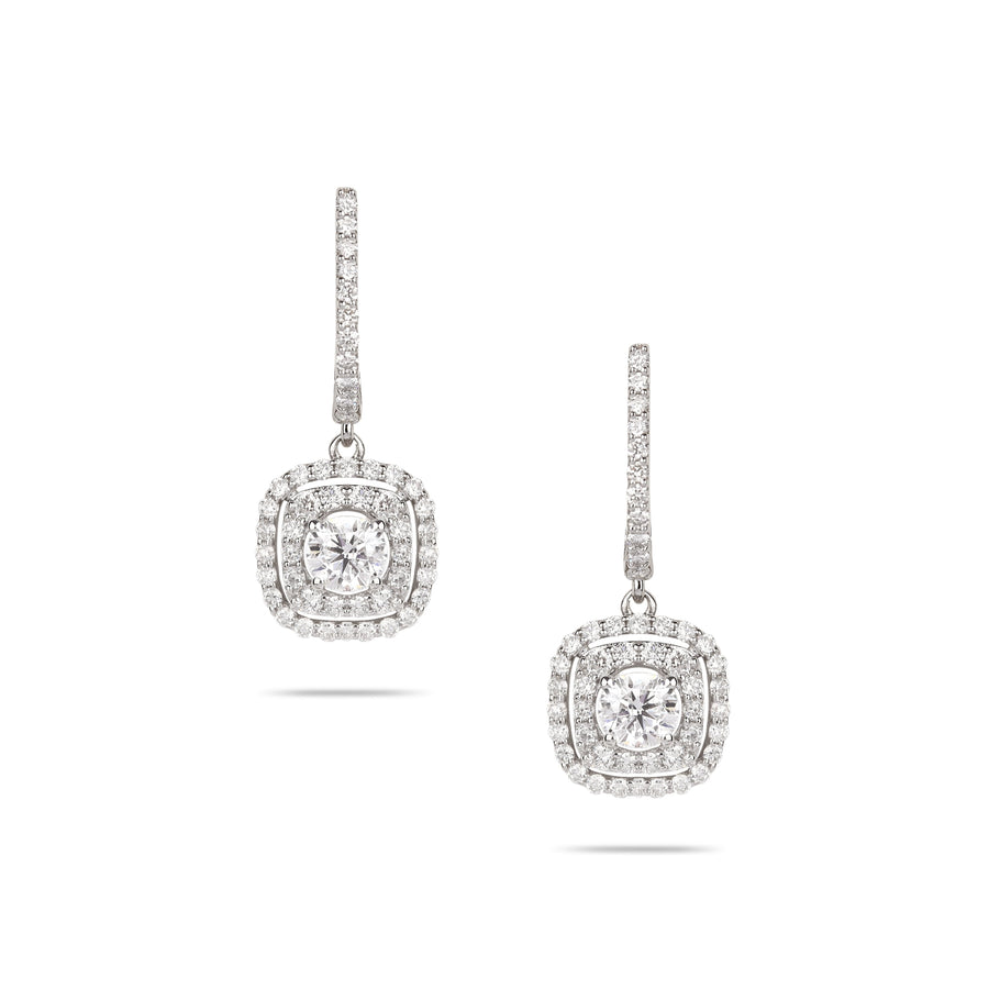 Single Diamond Drop Earrings