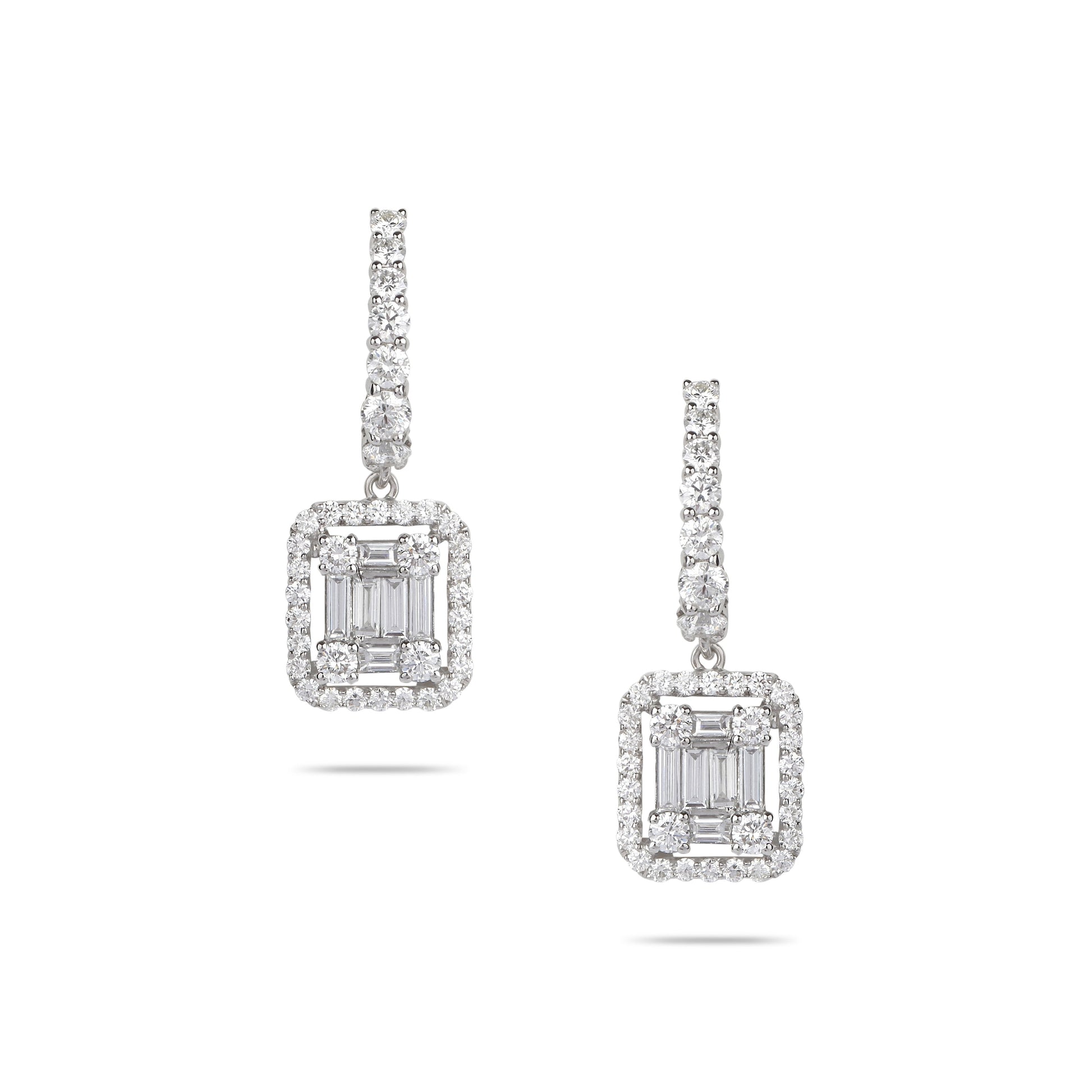  Diamond Baguette Drop Earrings  | Jewelry online 