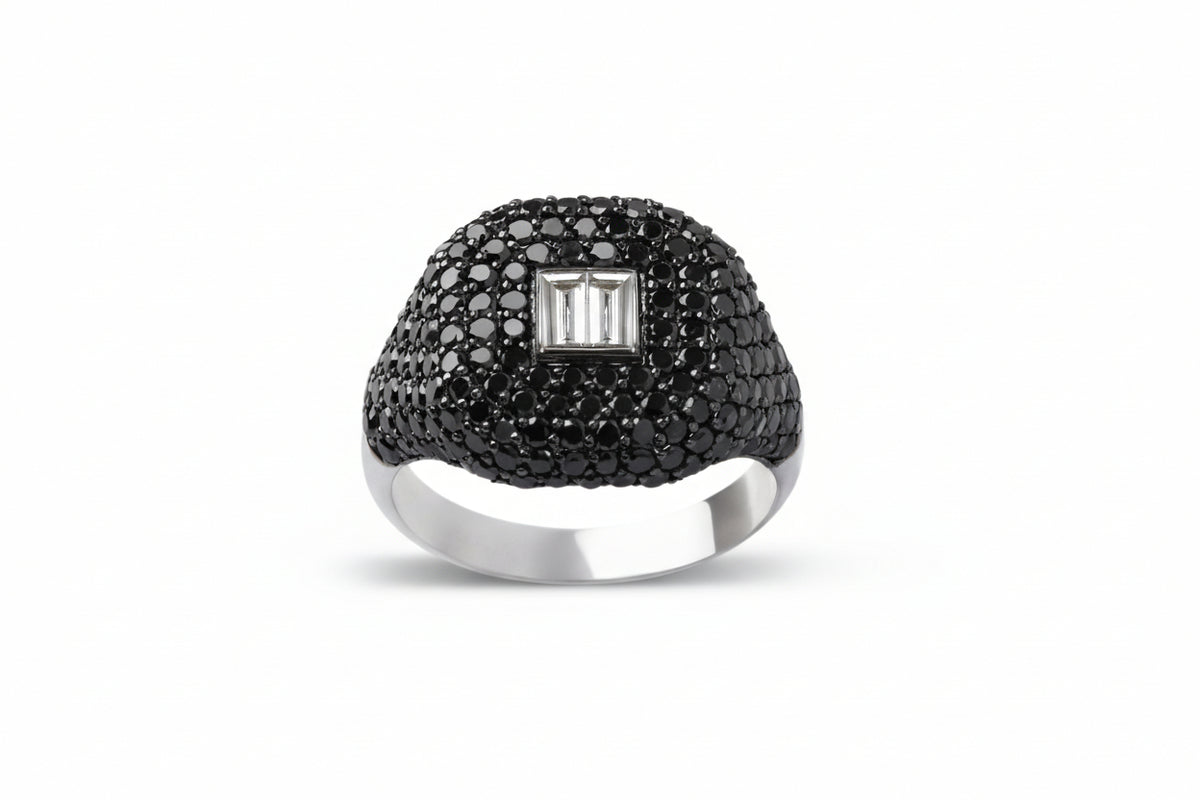 Black Diamonds with Baguette Diamond Center Ring | Jewel Online Shopping | Buy Rings Online