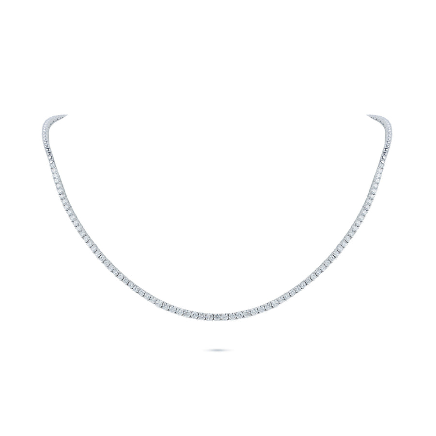 Half Diamond Tennis Necklace