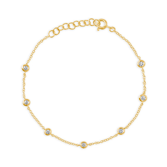 Multi Diamond Bezel Bracelet