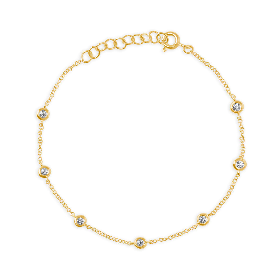 Multi Diamond Bezel Bracelet