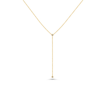 Bezel Diamond Lariat Necklace
