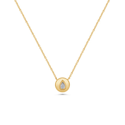 Bezel Pear Pendant Necklace