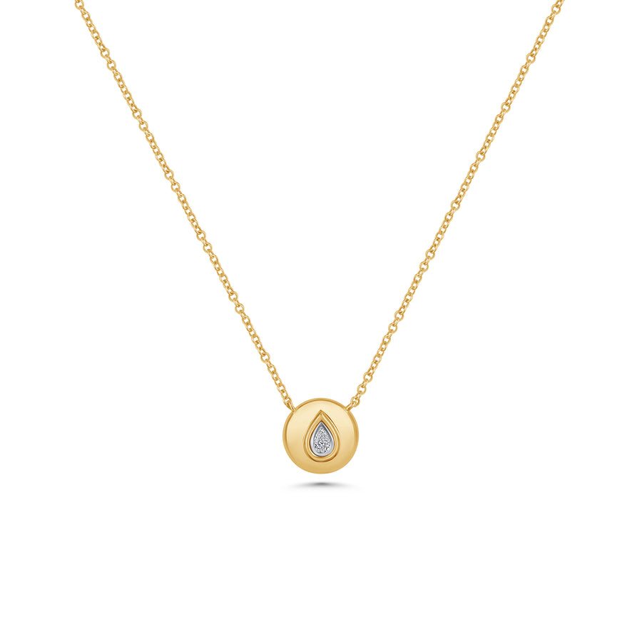 Bezel Pear Pendant Necklace