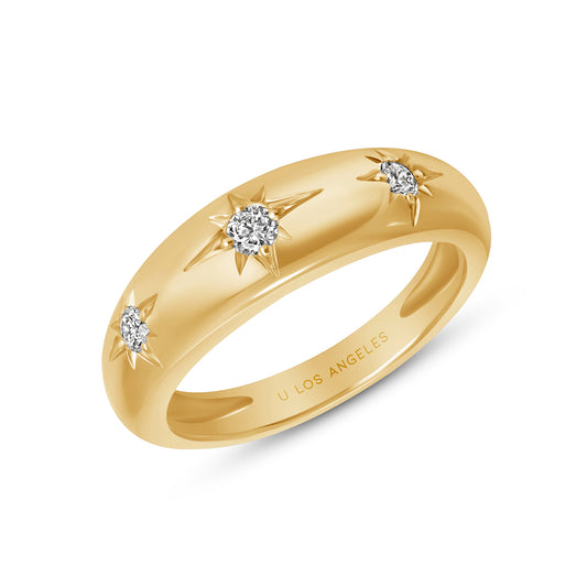 Diamond Star Domed Ring