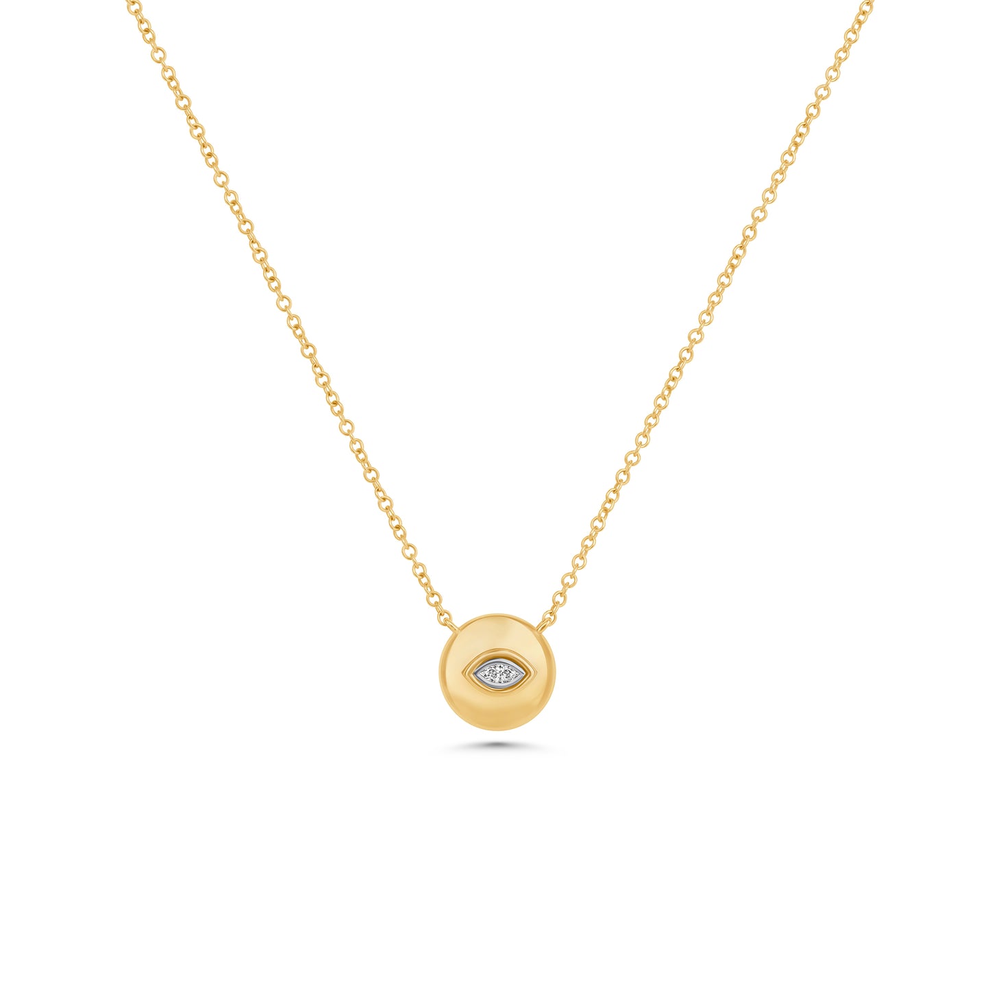 Bezel Round Diamond Pendant Necklace