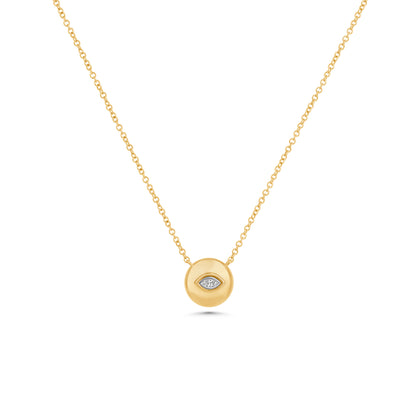 Bezel Round Diamond Pendant Necklace