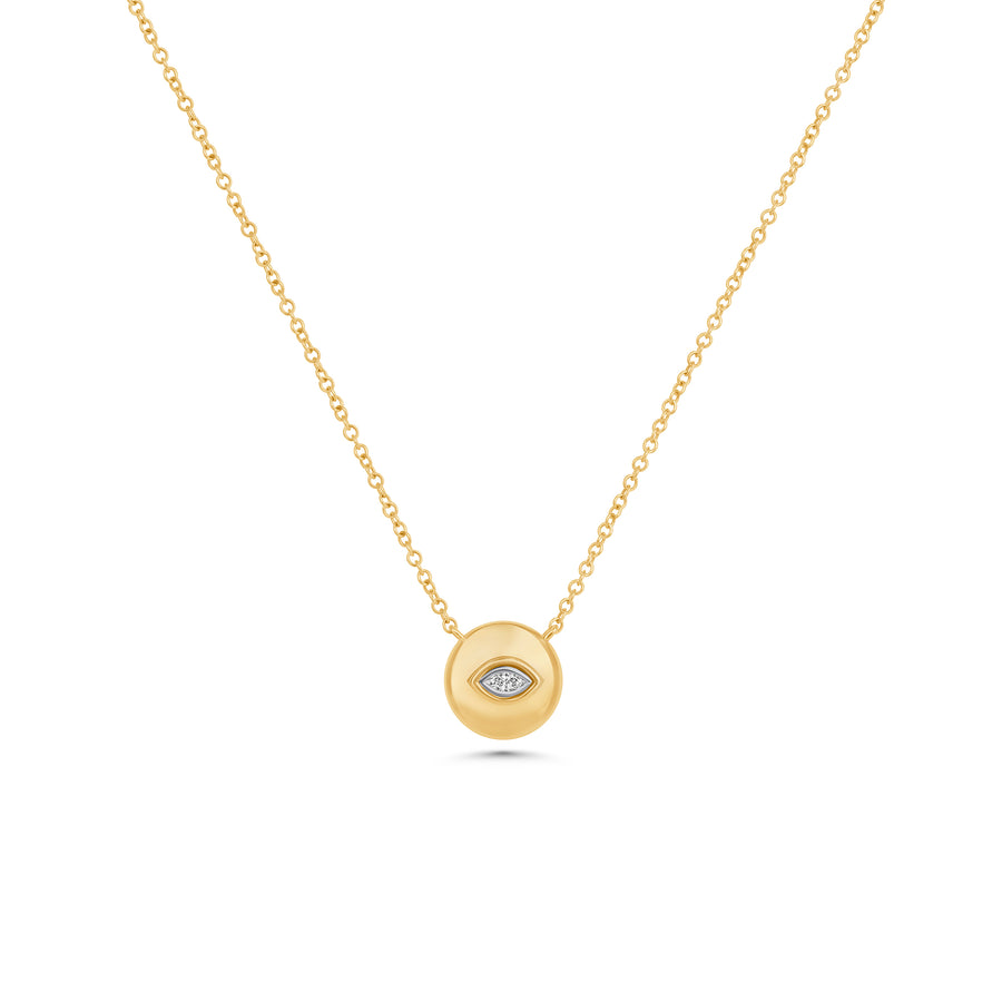 Bezel Round Diamond Pendant Necklace