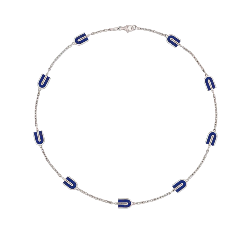 Necklace with blue lapis lazuli