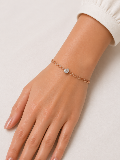 Pear Diamond Link Bracelet