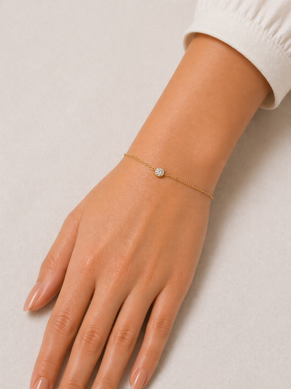 Single Diamond Bezel Bracelet