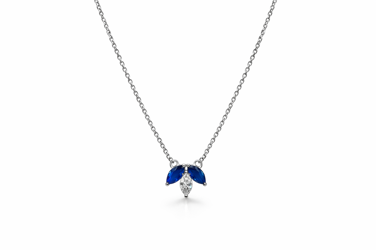 Marquise Diamond & Sapphire Pendant