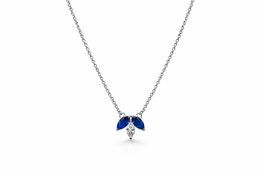 Marquise Diamond & Sapphire Pendant