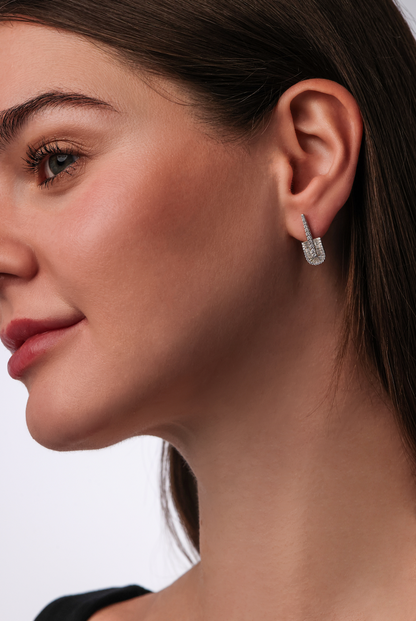 U Baguette Drop Earrings