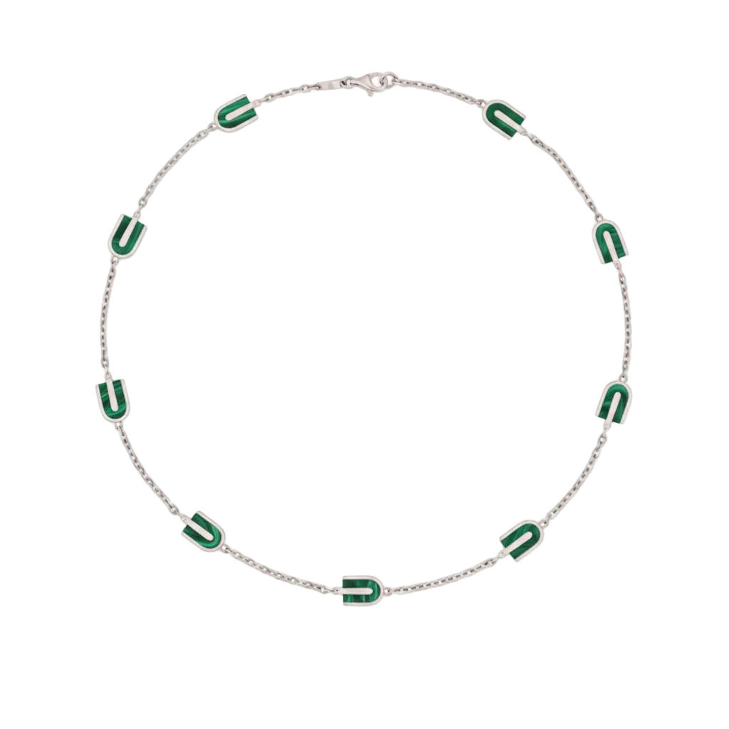 chain necklace with malachite