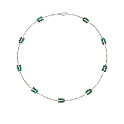chain necklace with malachite