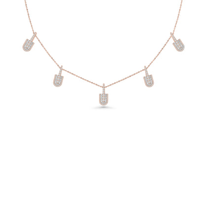 U Stacked Baguette Necklace