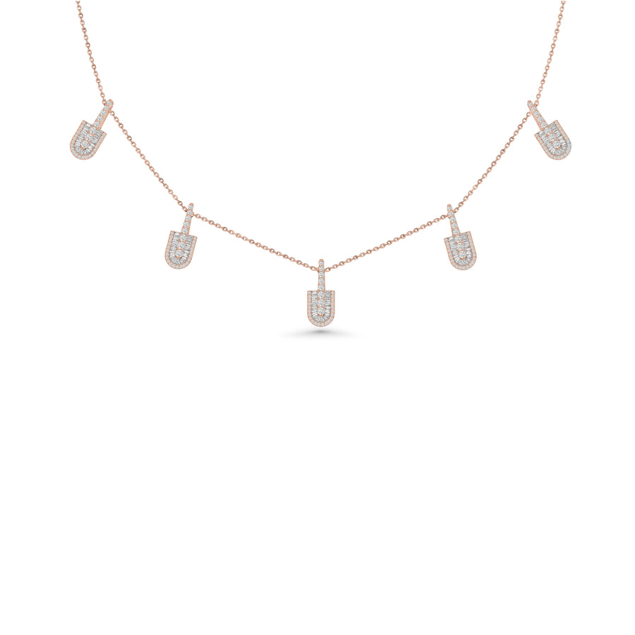 U Stacked Baguette Necklace