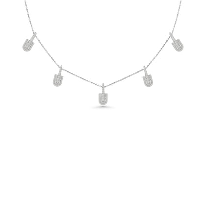 U Stacked Baguette Necklace