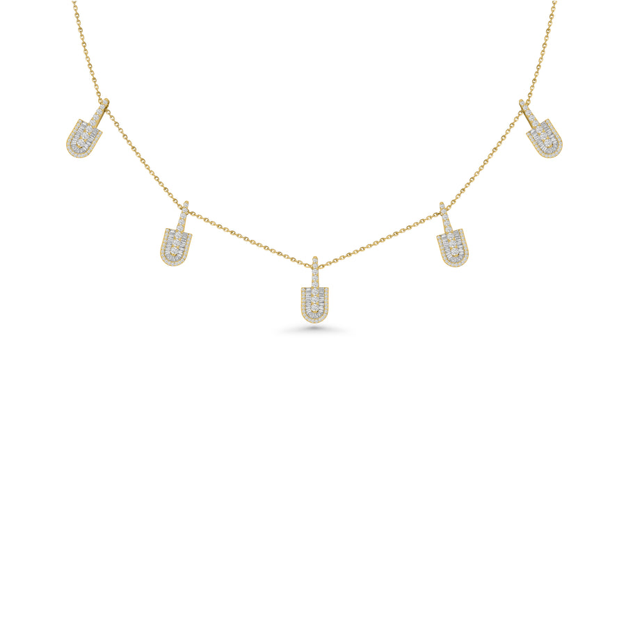 U Stacked Baguette Necklace