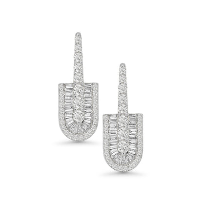 U Baguette Drop Earrings