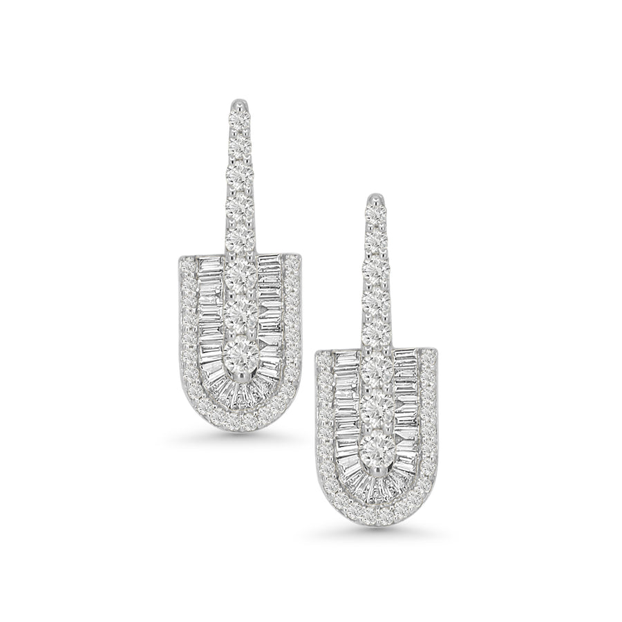 U Baguette Drop Earrings