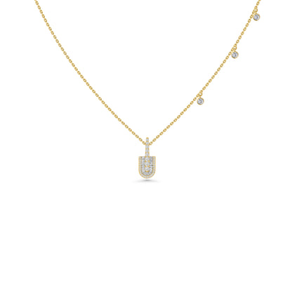 U Solo Baguette Necklace With Charms