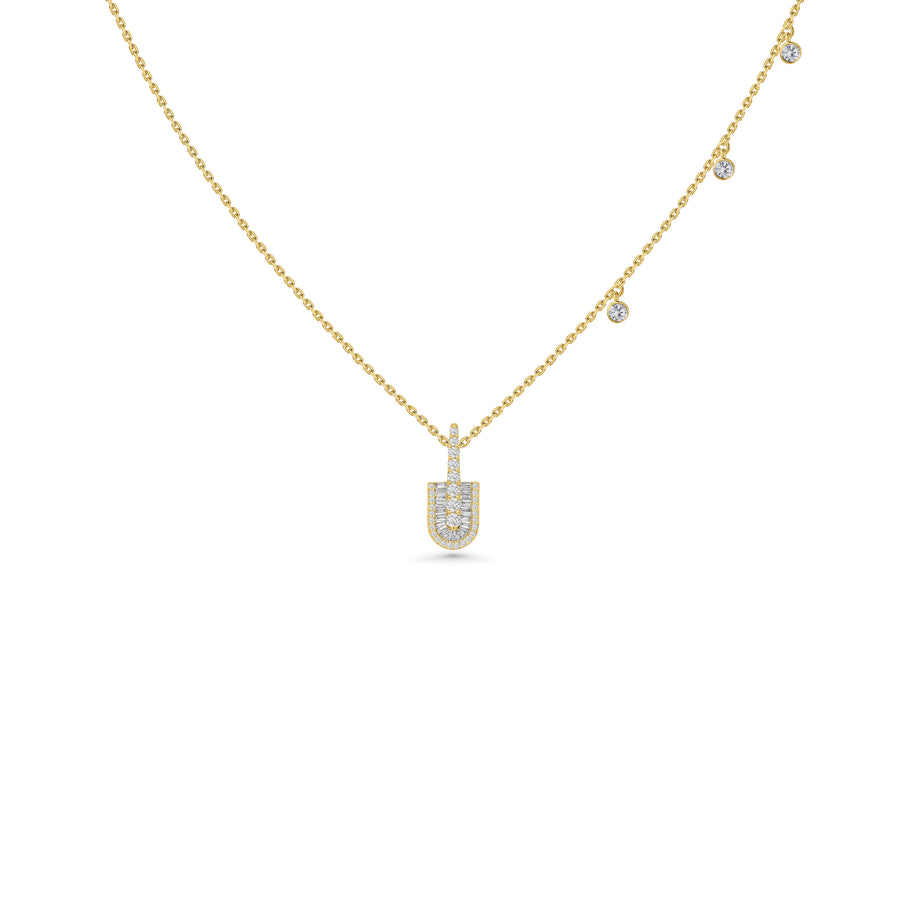 U Solo Baguette Necklace With Charms