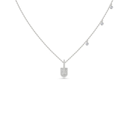 U Solo Baguette Necklace With Charms