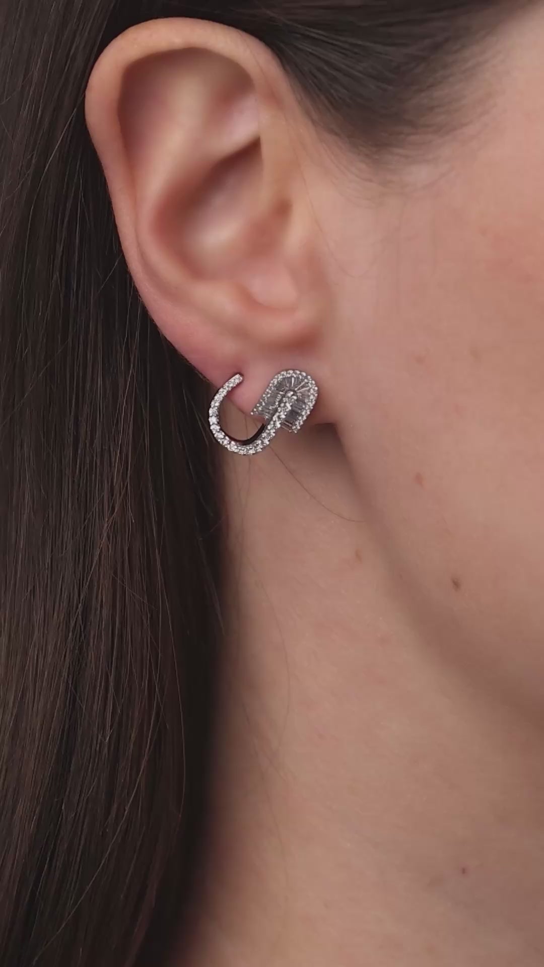 U Huggie Baguette Earrings