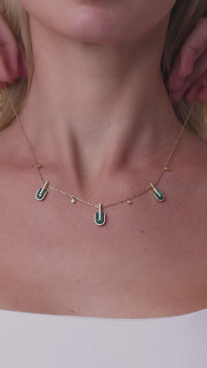 U Trio Necklace With Charms