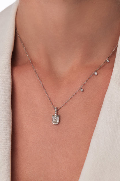U Solo Baguette Necklace With Charms