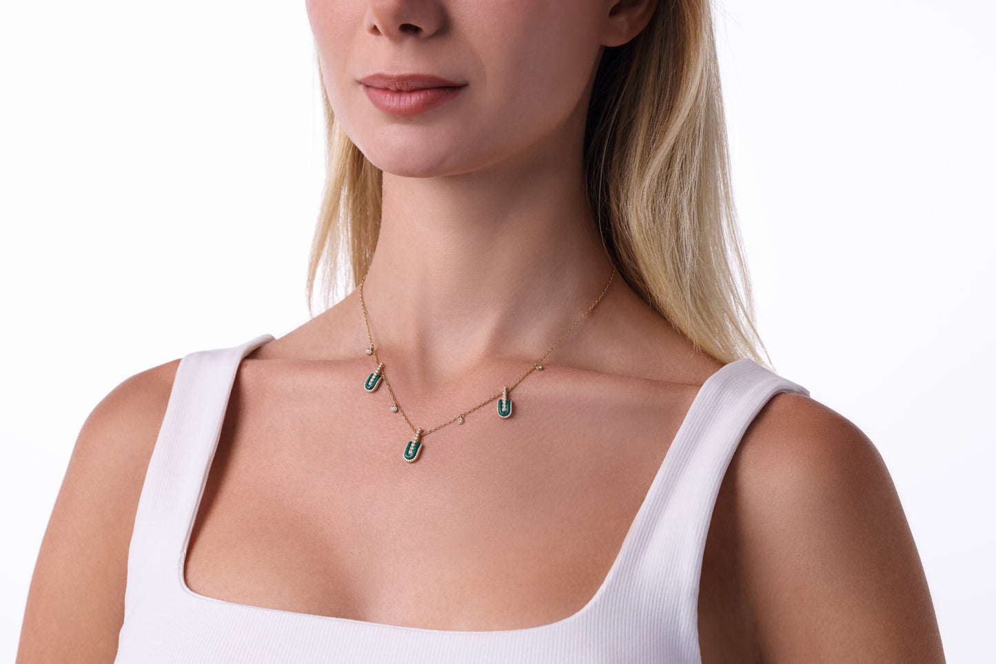 U Trio Necklace With Charms
