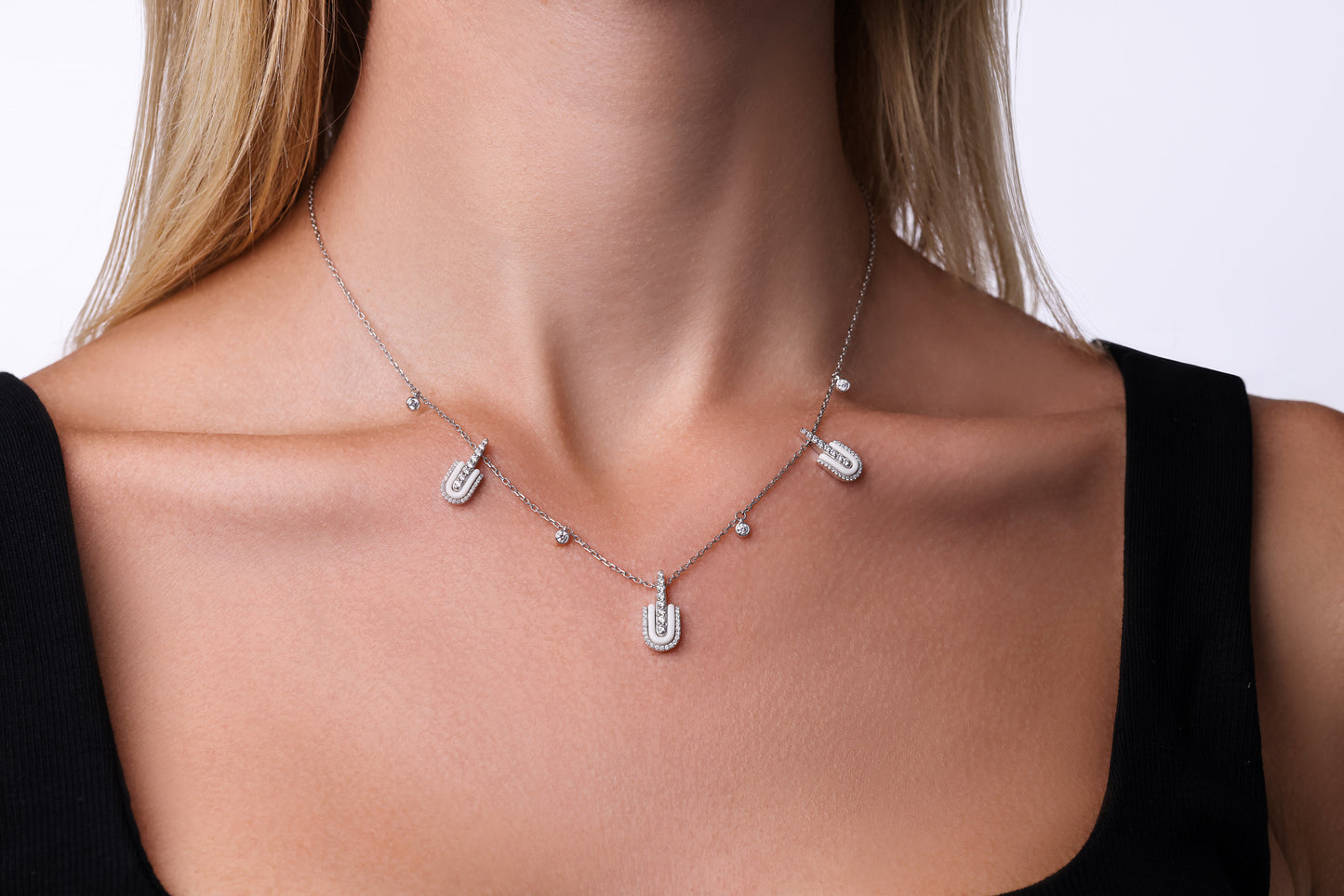 U Trio Necklace With Charms