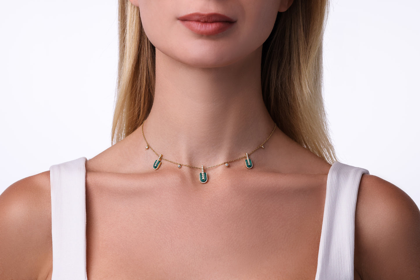 U Trio Necklace With Charms