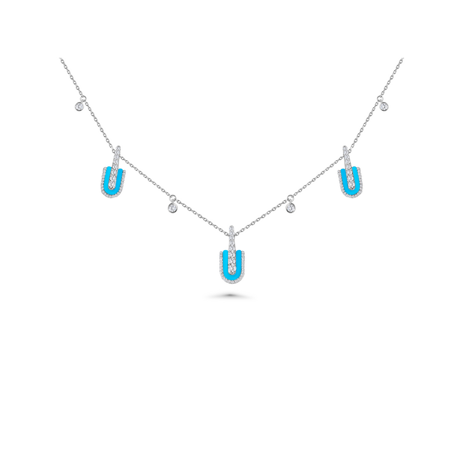 U Trio Necklace With Charms