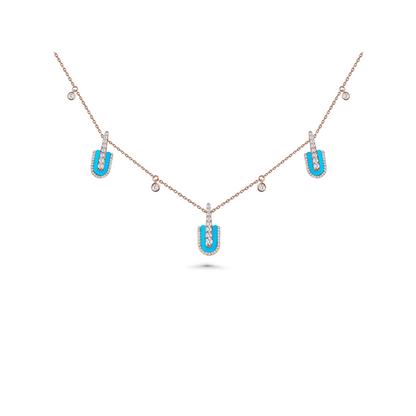 U Trio Necklace With Charms