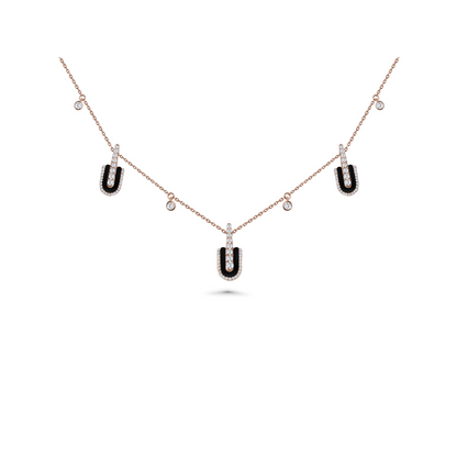 U Trio Necklace With Charms