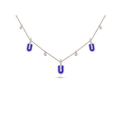 U Trio Necklace With Charms