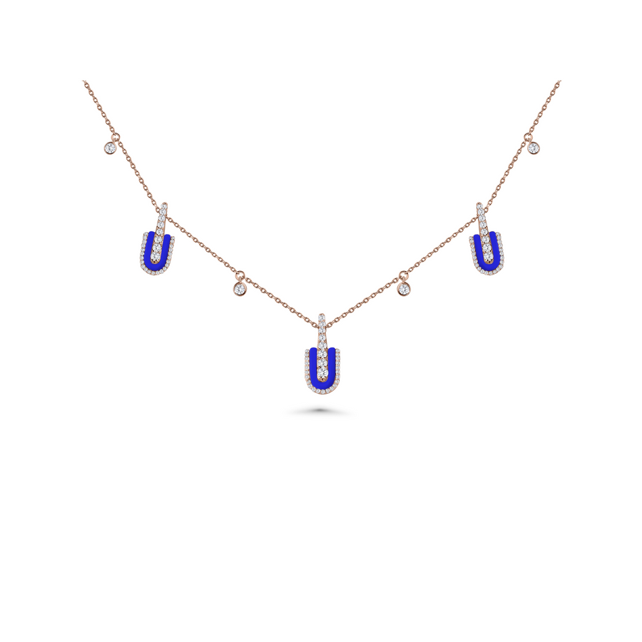 U Trio Necklace With Charms