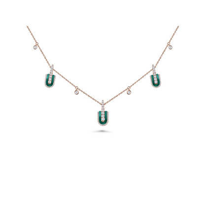 U Trio Necklace With Charms