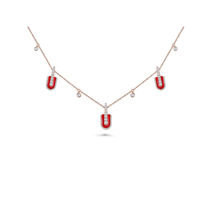 U Trio Necklace With Charms